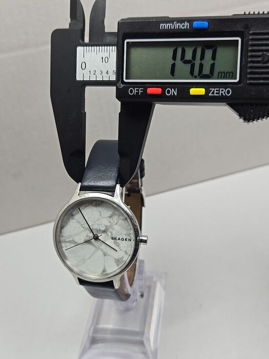 Skagen Anita SKW2719 White Turquoise Stone Dial Blue Leather Watch New Battery main image 8